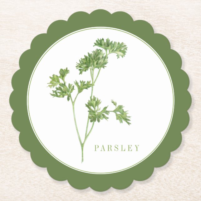 FRESH PARSLEY Scallop Round Untersetzer (+text) Gr (Vorderseite)