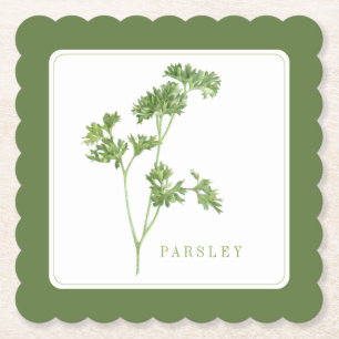 FRESH PARSLEY Scallop Square Untersetzer (+text) G