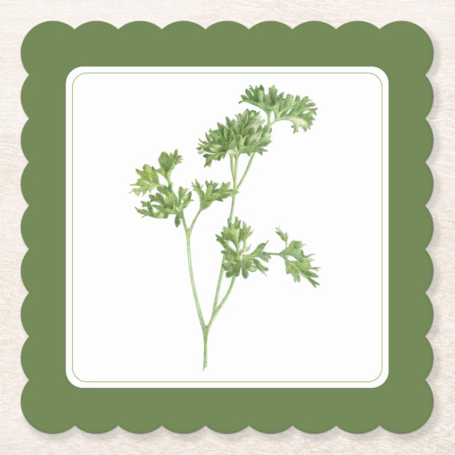 FRESH PARSLEY Scallop Square Untersetzer (-text) G (Vorderseite)