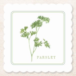 FRESH PARSLEY Scalloped Square Untersetzer (+text)