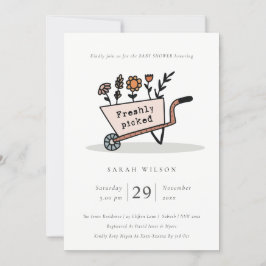 Fresh Picked Blush Floral Cart Baby Dusche laden Dankeskarte