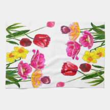 Fresh-Picked Tulips Kitchen Towels