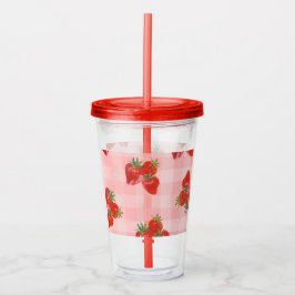 Fresh Picked Tumbler Strawberry Fruit Acrylic Cup Acryltrinkbecher