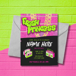 Fresh Princess 90s Themed Birthday Einladung