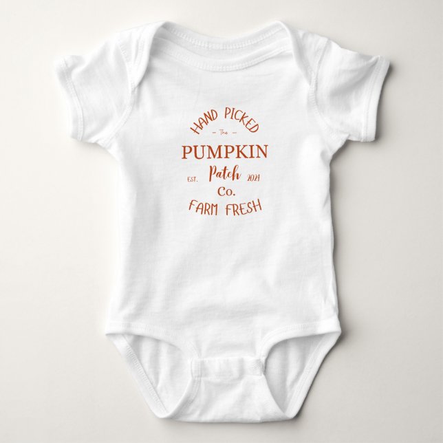 Fresh Pumpkin Patch Baby Erntedank Outfit Strampler (Vorderseite)