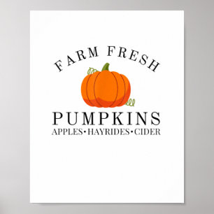 Fresh Pumpkins Äpfel Hayrides Cider Thanksgi Poster