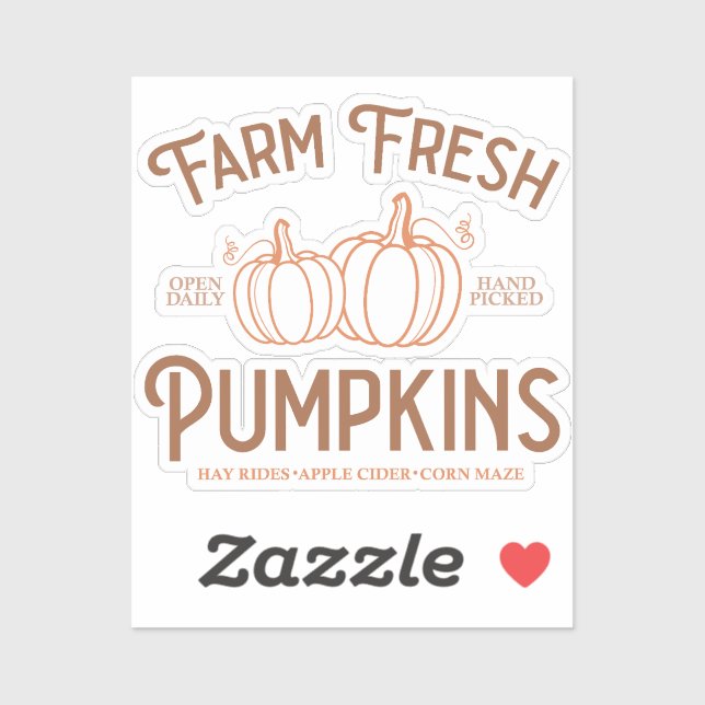 Fresh Pumpkins Fall Aufkleber (Blatt)