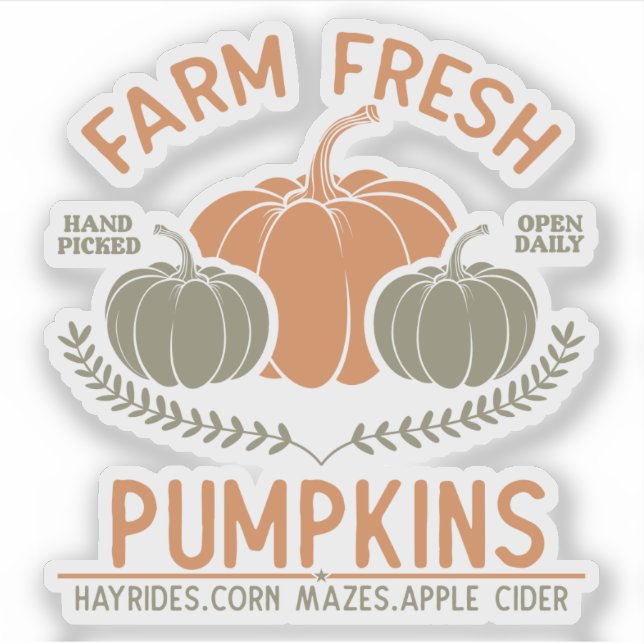Fresh Pumpkins | Hand Pickup Aufkleber (Vorderseite)
