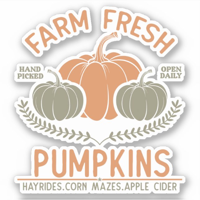 Fresh Pumpkins | Hand Pickup Aufkleber (Vorderseite)