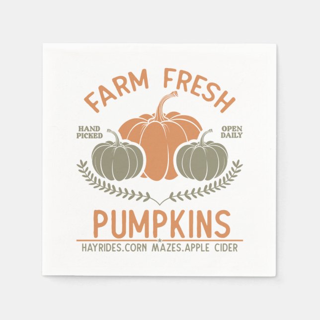 Fresh Pumpkins | Hand Pickup Serviette (Vorderseite)