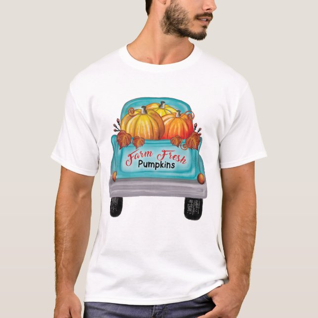Fresh Pumpkins Vintag Truck T-Shirt (Vorderseite)