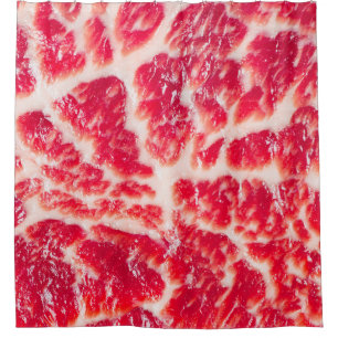 Fresh raw beef steak marbled meat textur close up duschvorhang