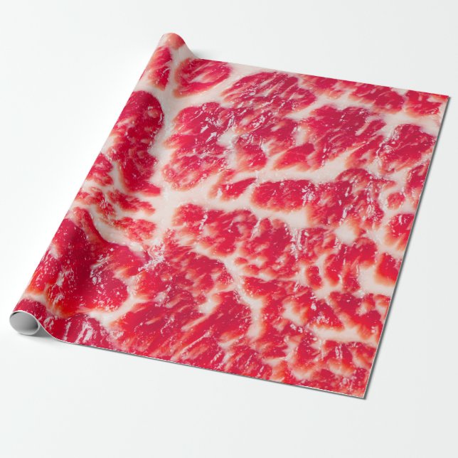 Fresh raw beef steak marbled meat texture close up geschenkpapier (Ungerollt)