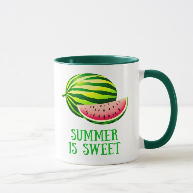 Fresh, Ripe Watermelon with Summer Vibes Tasse (Rechts)