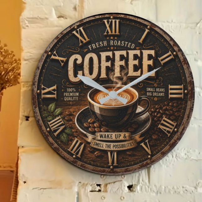 Fresh Roasted Coffee  Große Wanduhr (Von Creator hochgeladen)