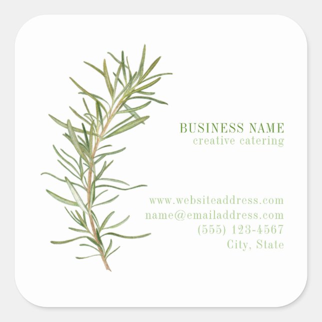 FRESH ROSEMARY Biz ID Large Square Stickers (Vorderseite)