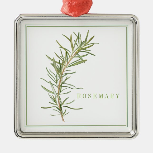 FRESH ROSEMARY Premium Square Ornament (Vorne)