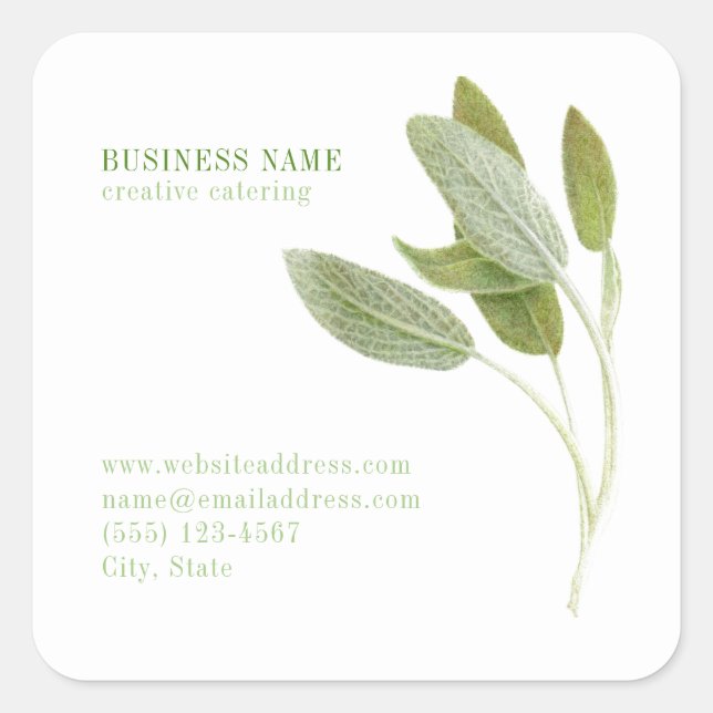 FRESH SAGE Biz ID Kleine Aufkleber am Platz (Vorderseite)