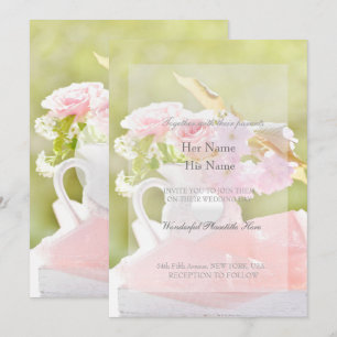 Fresh Spring Blume Bouquet Wedding Einladung
