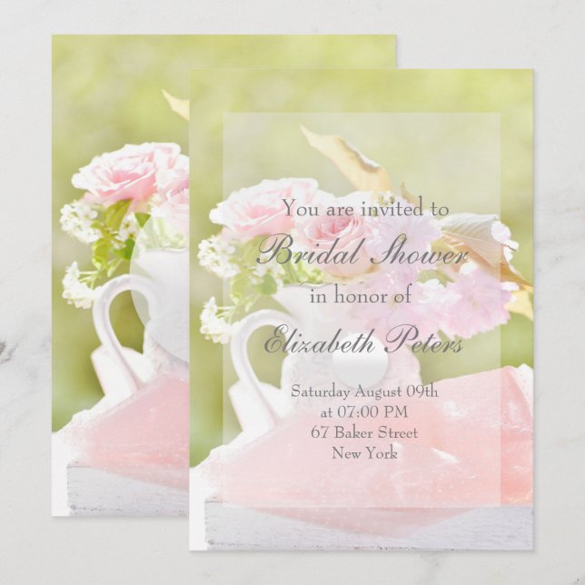 Fresh Spring Blume Bouquet Wedding Einladung (Vorne/Hinten)