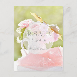 Fresh Spring Blume Bouquet Wedding RSVP Einladungspostkarte
