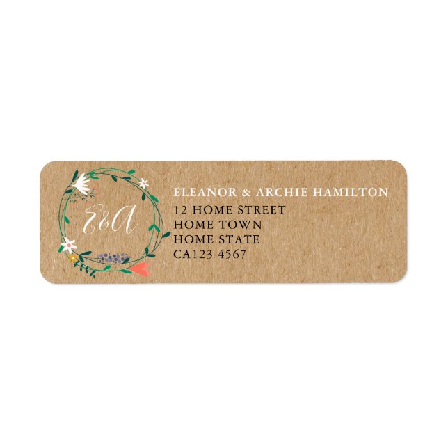 Fresh Spring Floral Garland Address Label (Vorne)