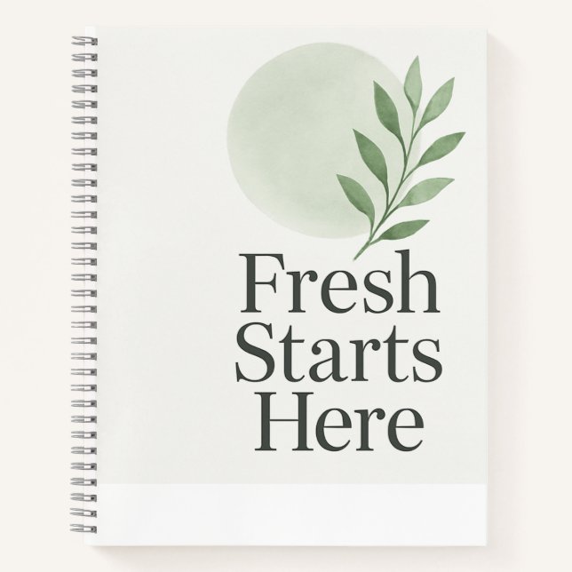 Fresh Starts Here Minimalist Wellness Notebook Notizbuch (Vorderseite)