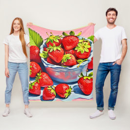 Fresh Strawberry Bowl Fleecedecke