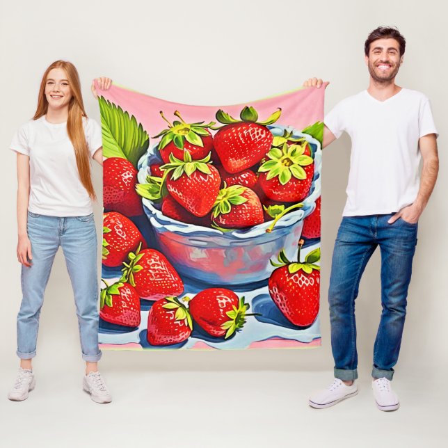 Fresh Strawberry Bowl Fleecedecke (Beispiel)