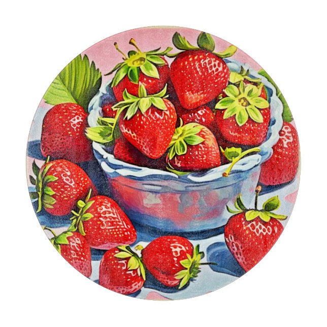Fresh Strawberry Bowl Schneidebrett (Vorderseite)