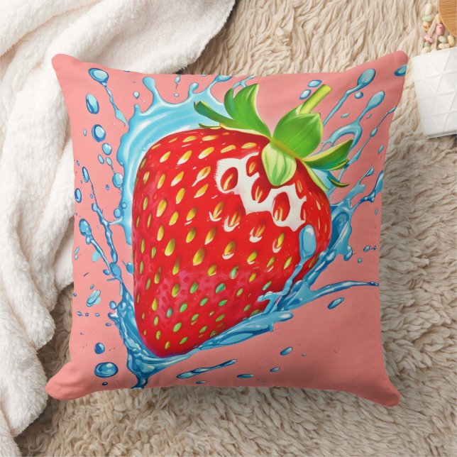 Fresh Strawberry Burst Kissen (Decke)