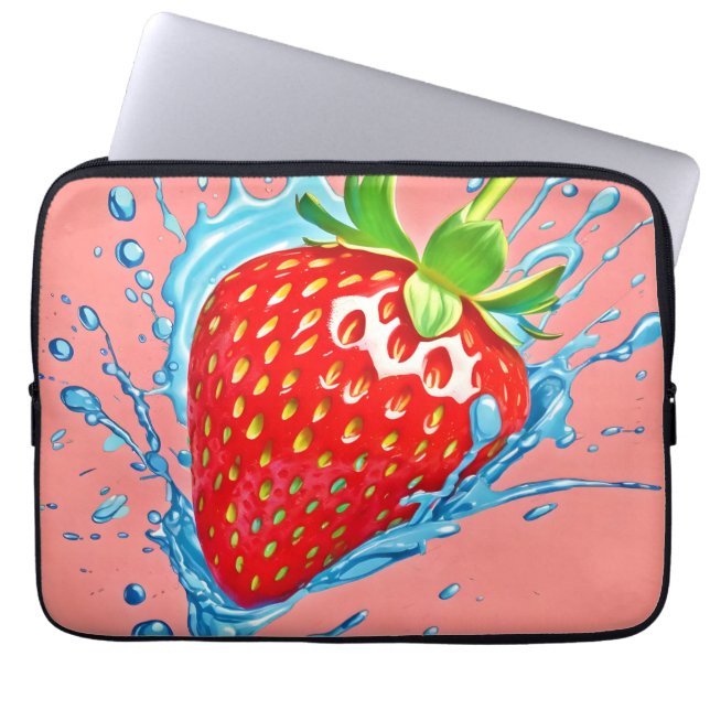 Fresh Strawberry Burst Laptopschutzhülle (Vorderseite)