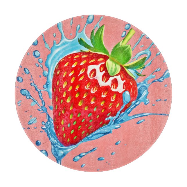 Fresh Strawberry Burst Schneidebrett (Vorderseite)