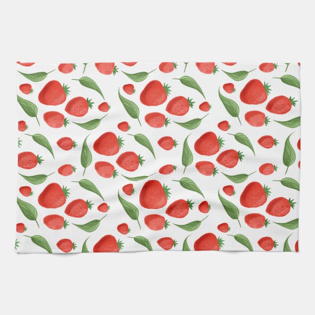 Fresh Strawberry Pattern Kitchen Towel Geschirrtuch (Horizontal)
