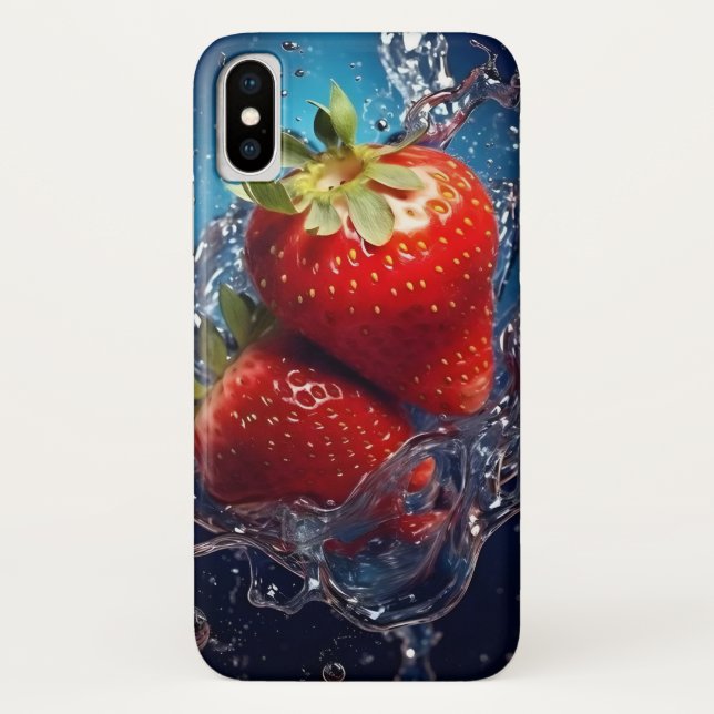 Fresh Strawberry Splash Mobile Case (Rückseite)