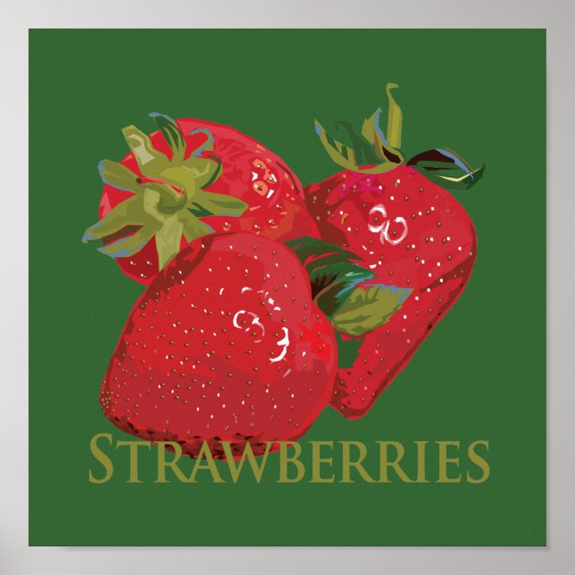 Fresh Summer Strawberries Poster (Vorne)