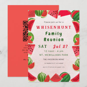 Fresh Summer Watermelons QR Code Family Wiedersehe Einladung