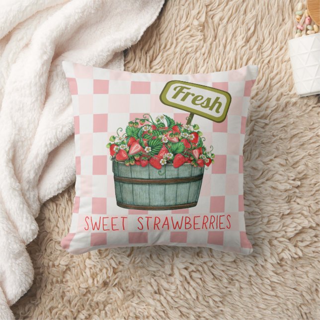 Fresh Sweet Strawberries Throw Kissen (Decke)