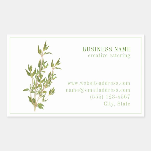 FRESH THYME Biz ID Rectangle Stickers (Vorderseite)