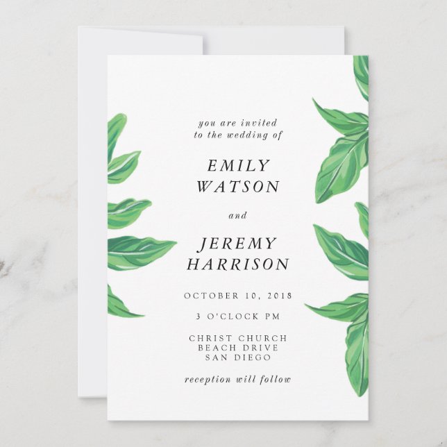 Fresh Tropical Island Beach Wedding Invitation (Devant)