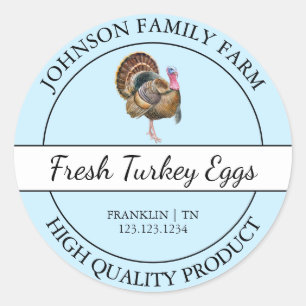 Fresh Turkey Egal Blue Label Runder Aufkleber