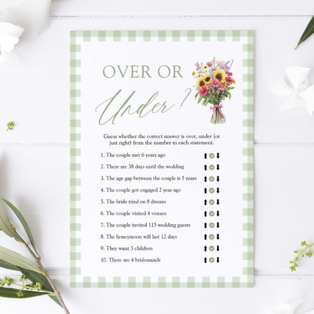 Fresh vom Markt: Über oder Unter - Brautparty-Spie Einladung (Fresh Off The Market Over Or Under Bridal Shower Game)