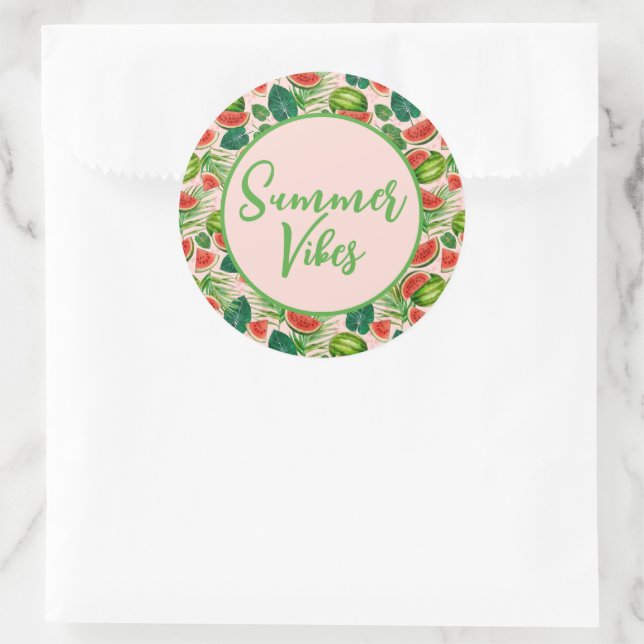 Fresh Watermelon Runder Aufkleber (Tasche)