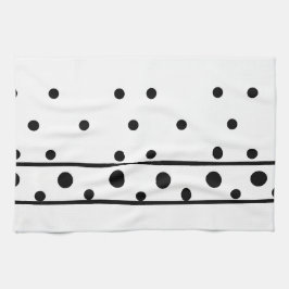 Fresh White Black Polka Dots Geschirrtuch