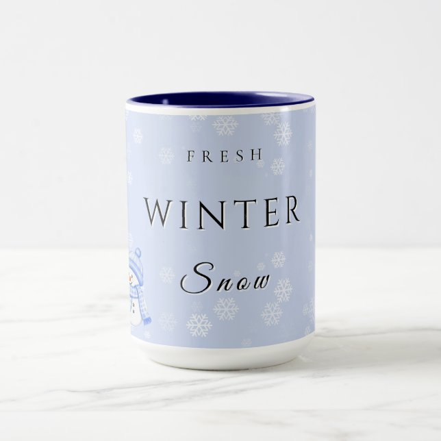 Fresh Winter Joy with Snow and Snowman Tasse (Zentrum)