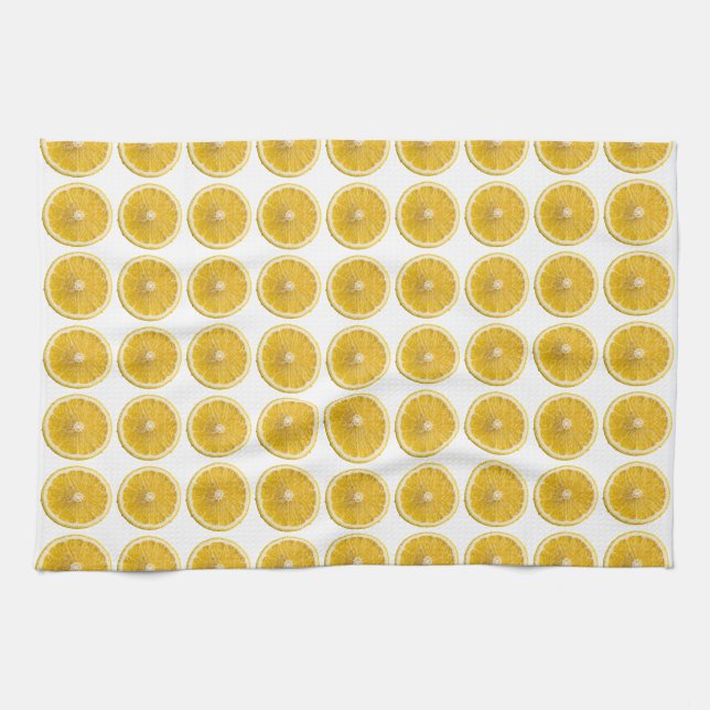 Fresh Yellow Lemon Slice Citrus Pattern Kitchen Geschirrtuch (Horizontal)