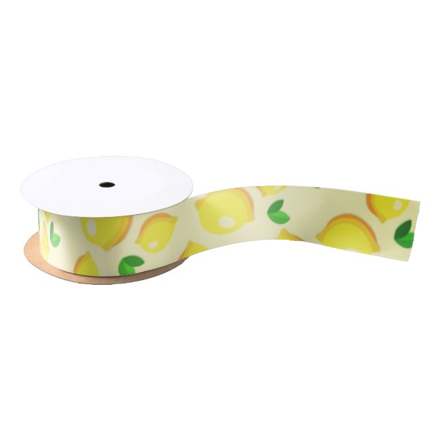 Fresh Yellow Lemons Satinband (Spule)