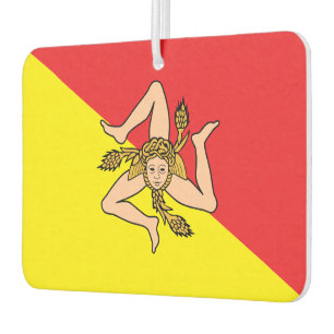 Fresheners der Autoluft mit der Flagge Siziliens, Autolufterfrischer