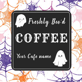 Freshly Boo'd black Coffee business Custom Sticker