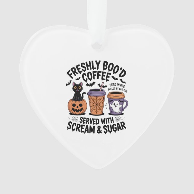 Freshly Boo'd Coffee Halloween Ornament (Vorderseite)